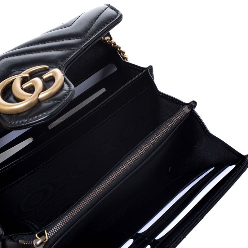 Gucci Marmont 476433 DTDCT 1000 Women's Black Matelassé Leather Super Mini  Shoulder Bag (GG2077) – Dellamoda