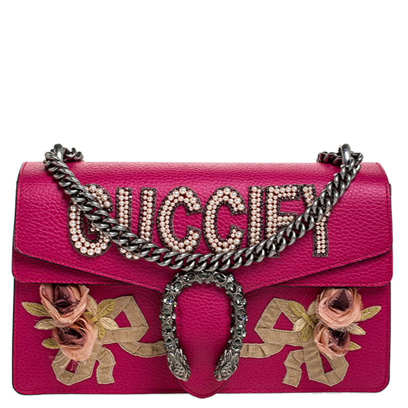 Gucci Pink Leather Guccify Pearl 