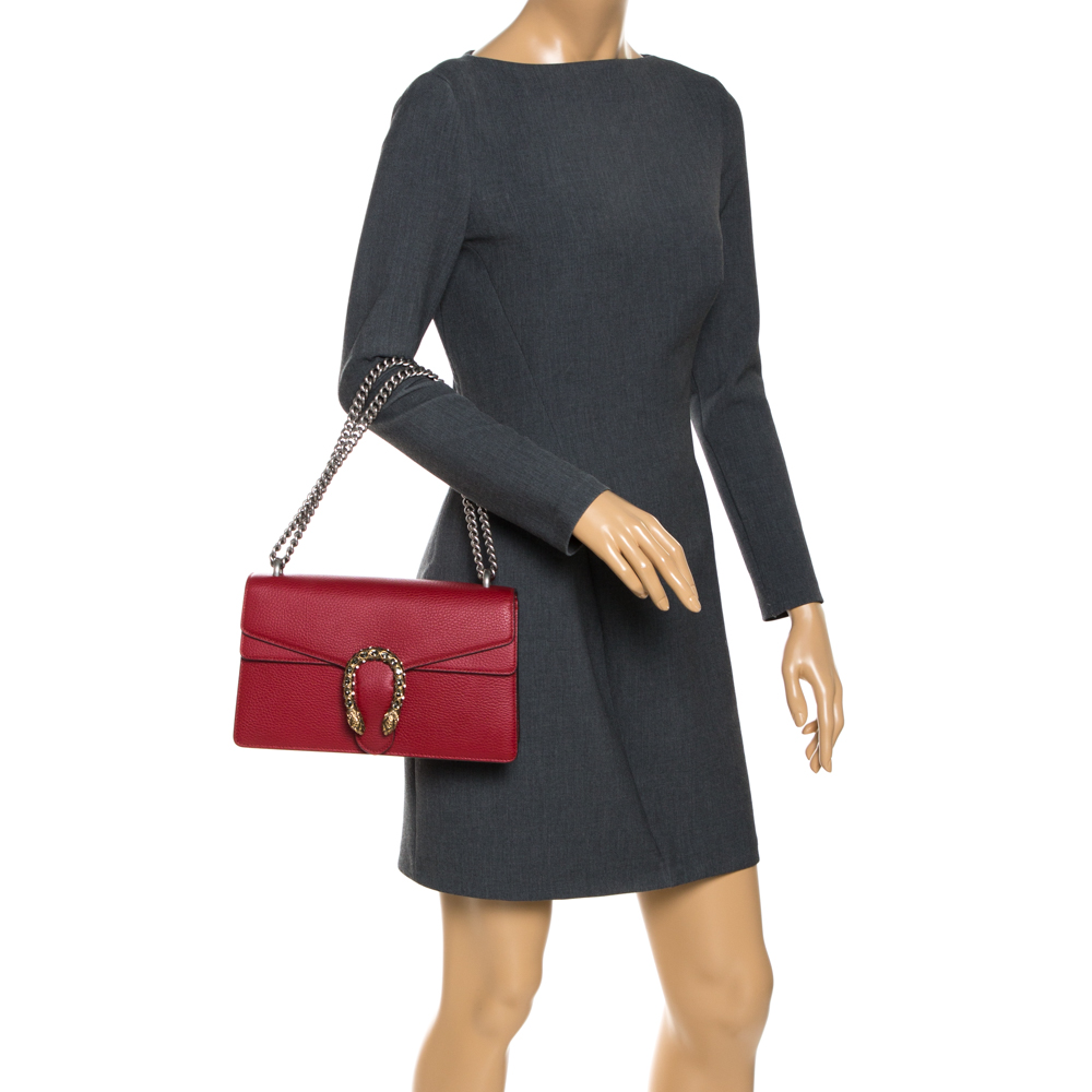 

Gucci Red Leather Small Dionysus Shoulder Bag