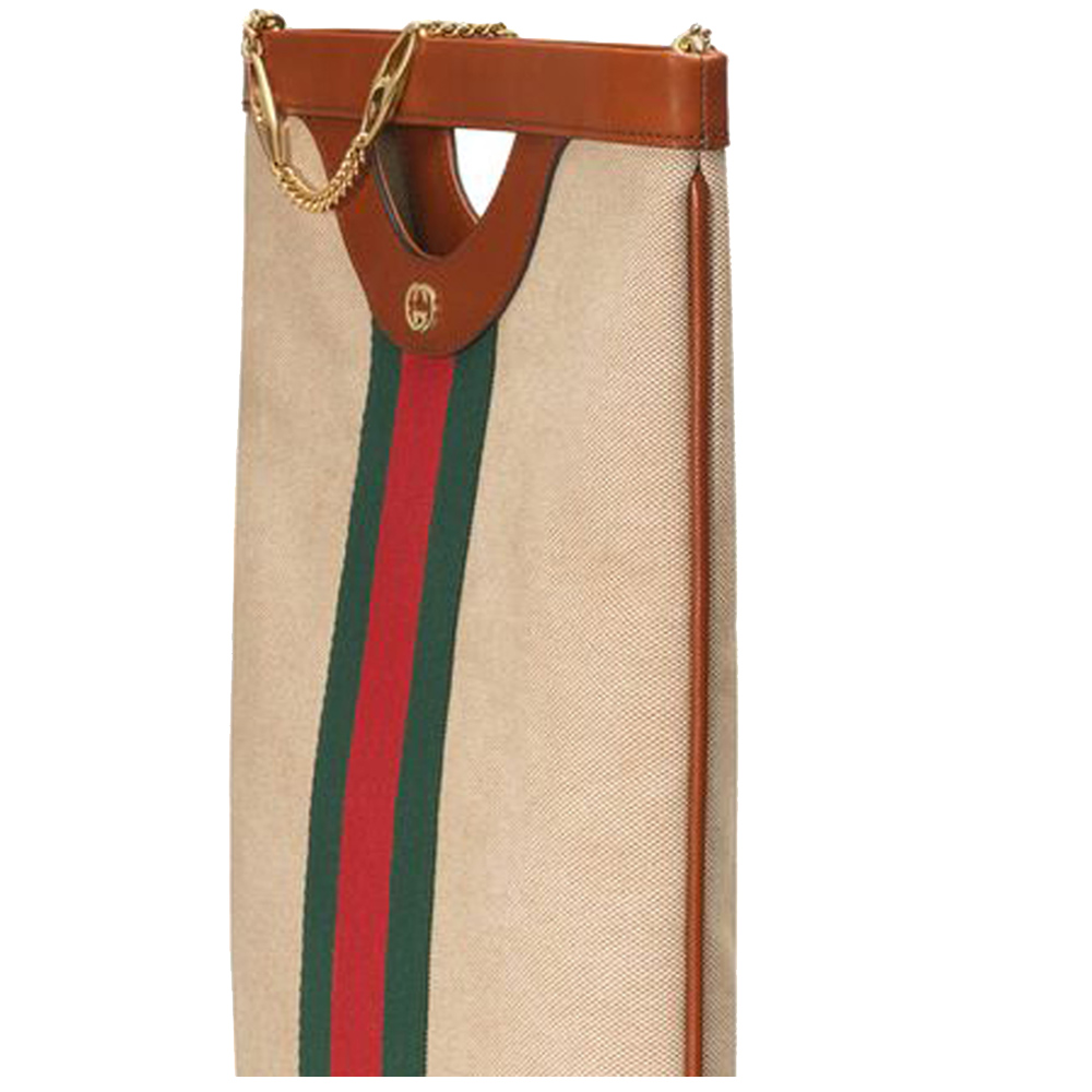 

Gucci Beige/Brown Canvas Web Tote Bag