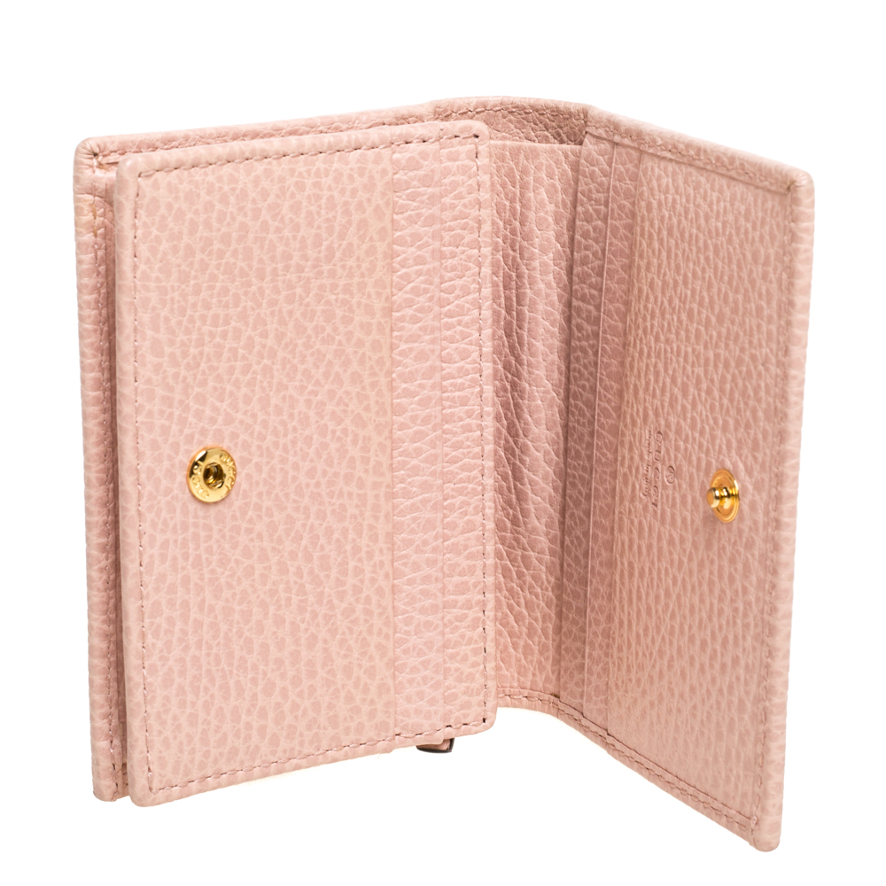 

Gucci Pink Leather GG Marmont Compact Wallet