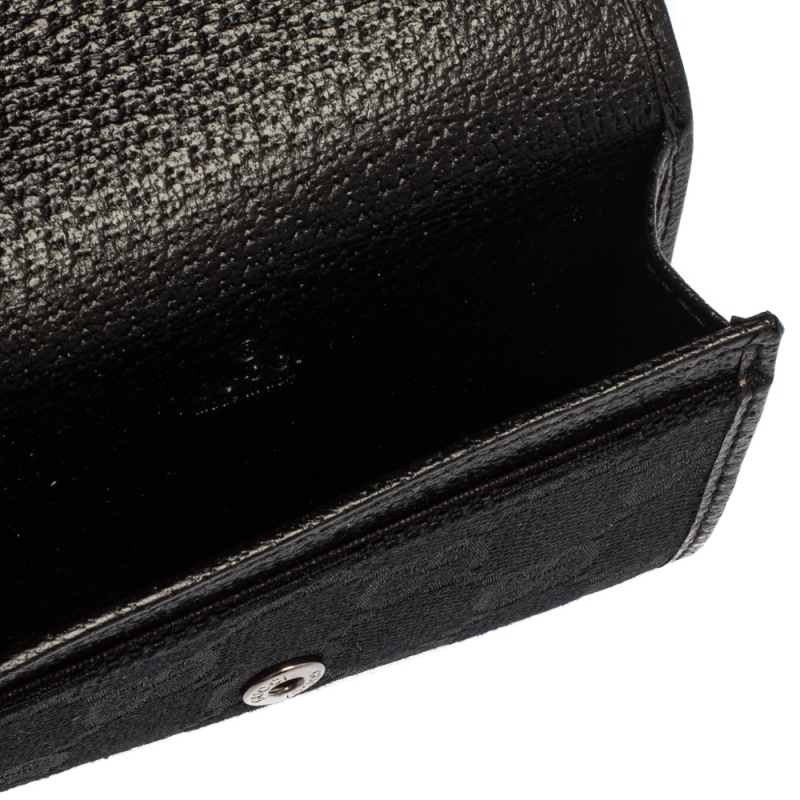 

Gucci Black GG Canvas and Leather Card Holder