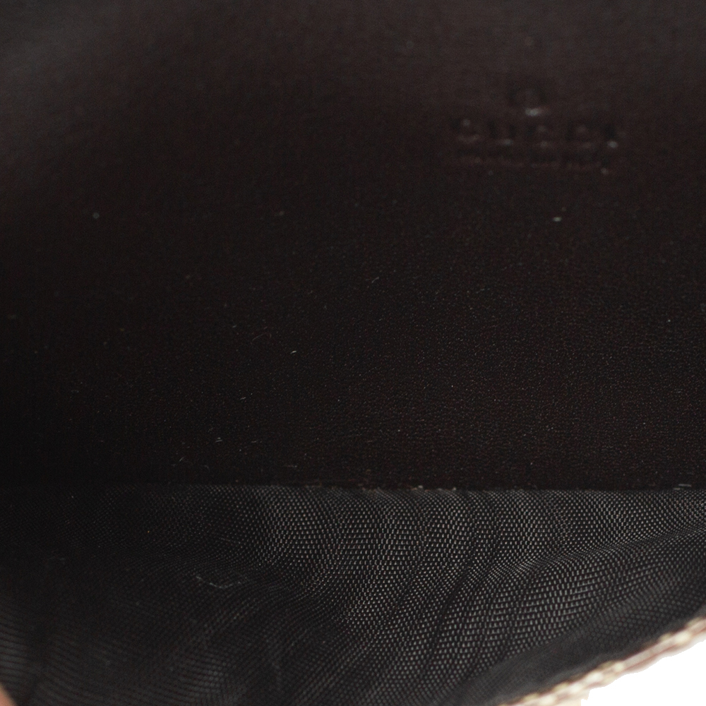 

Gucci Beige/Ebony GG Crystal Canvas and Leather Duchessa Card Holder