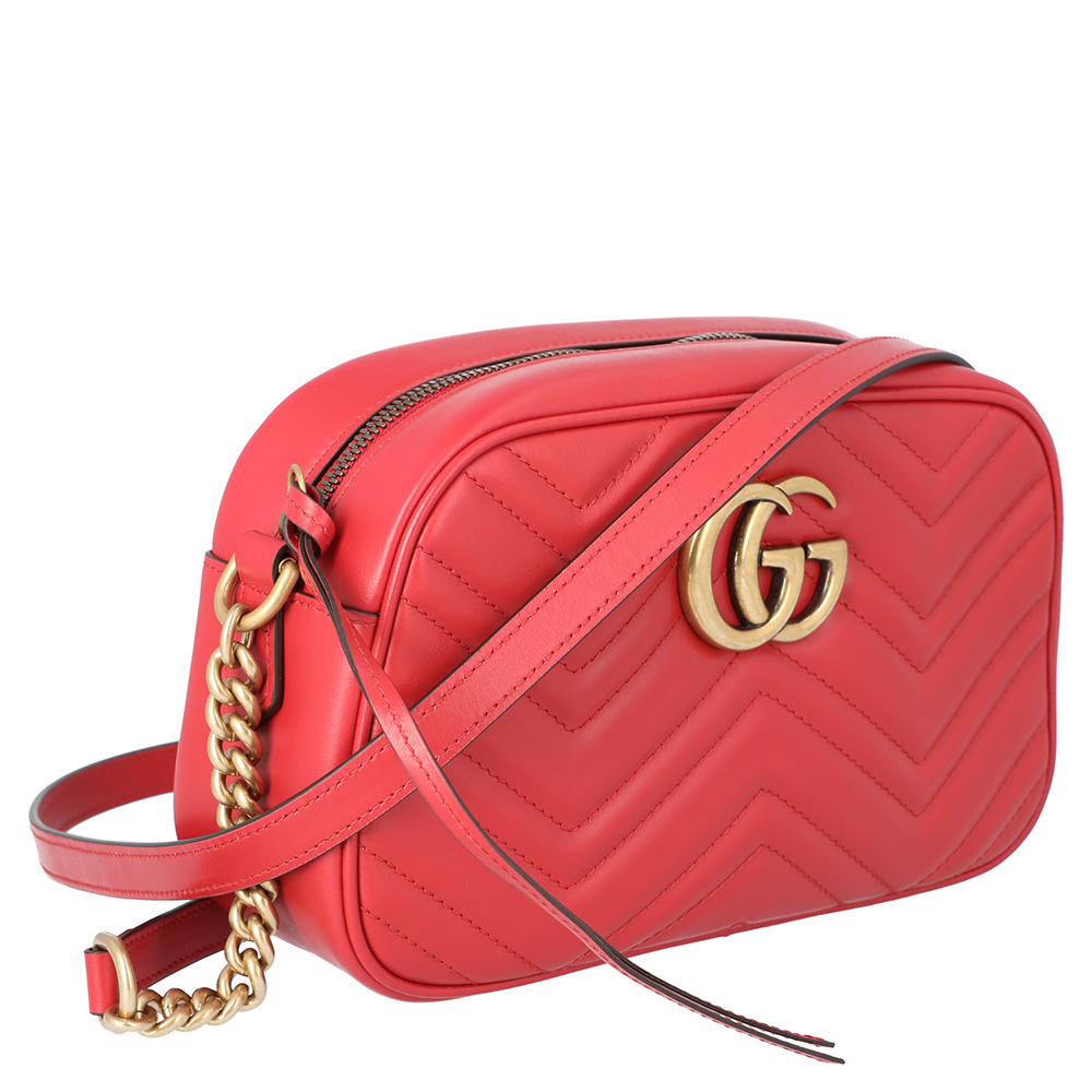

Gucci Red GG Marmont  Matelasse Shoulder Bag
