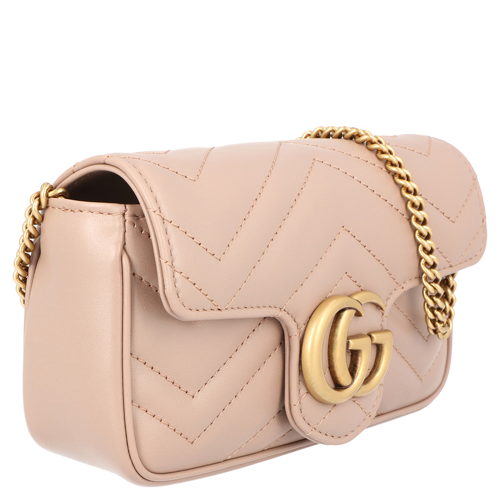 

Gucci Light Pink GG Marmont Matelasse Super Mini Bag