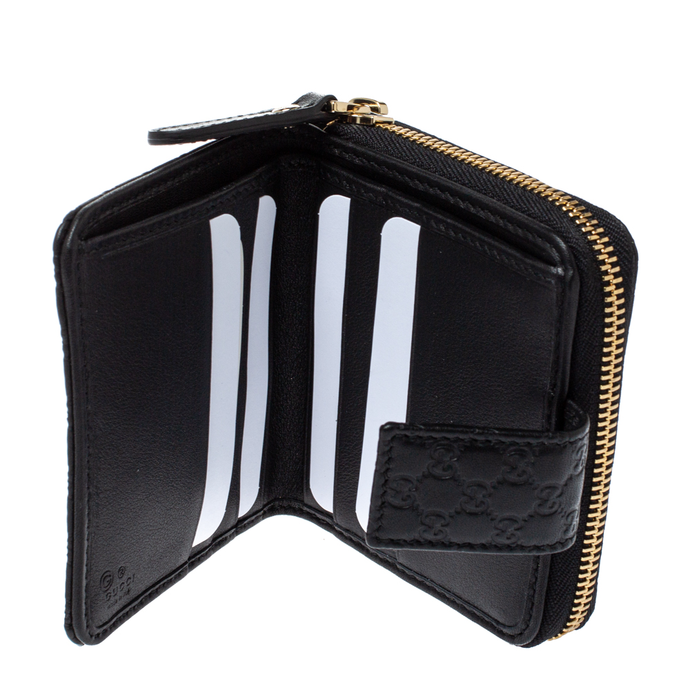 

Gucci Black Microguccissima Leather Zip-Around Wallet