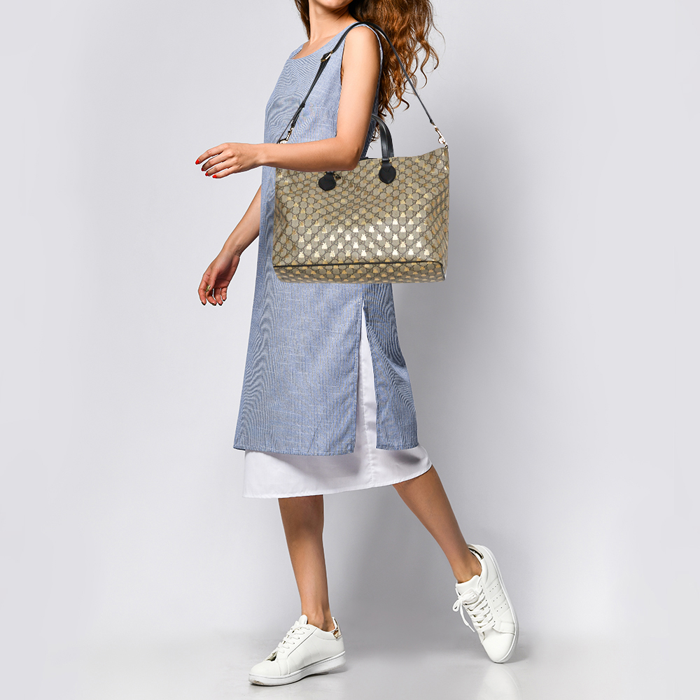 

Gucci Beige GG Supreme Canvas Bee Tote