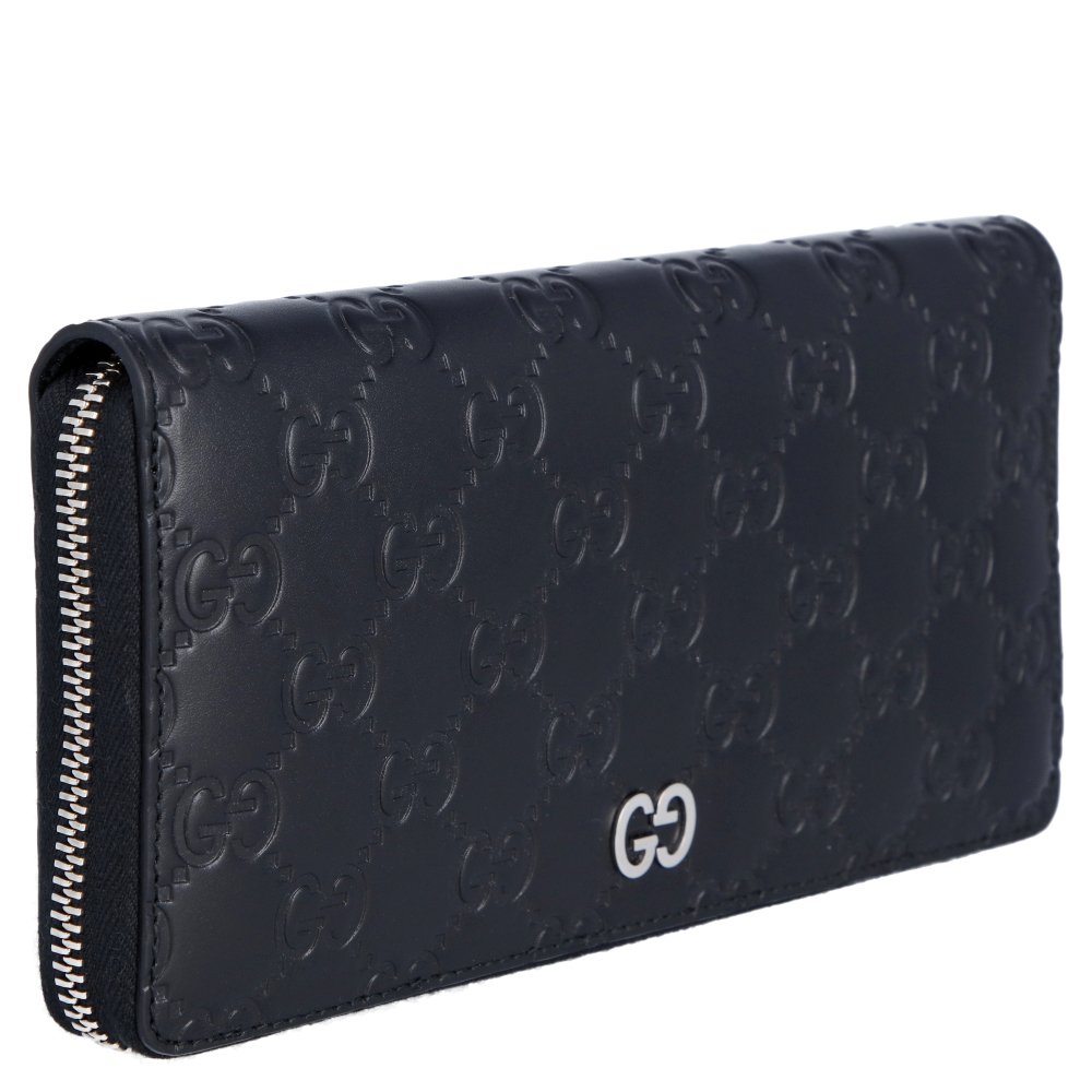 

Gucci Black Guccissima Leather Zip Around Wallet