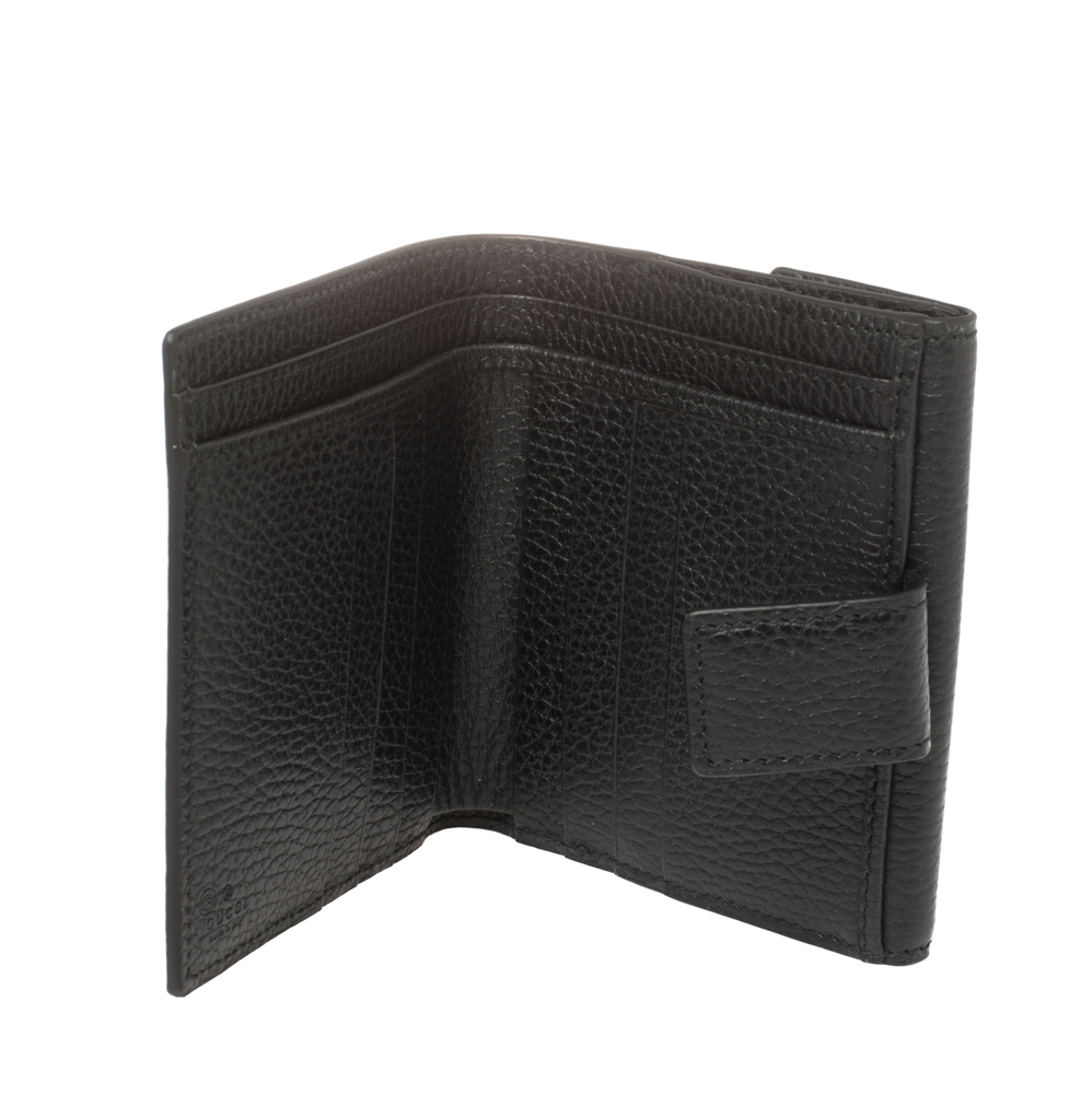 

Gucci Black Leather French Flap Wallet