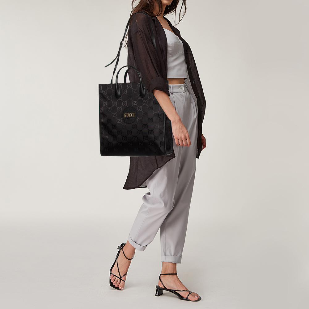 

Gucci Black GG Nylon and Leather Off The Grid Long Tote