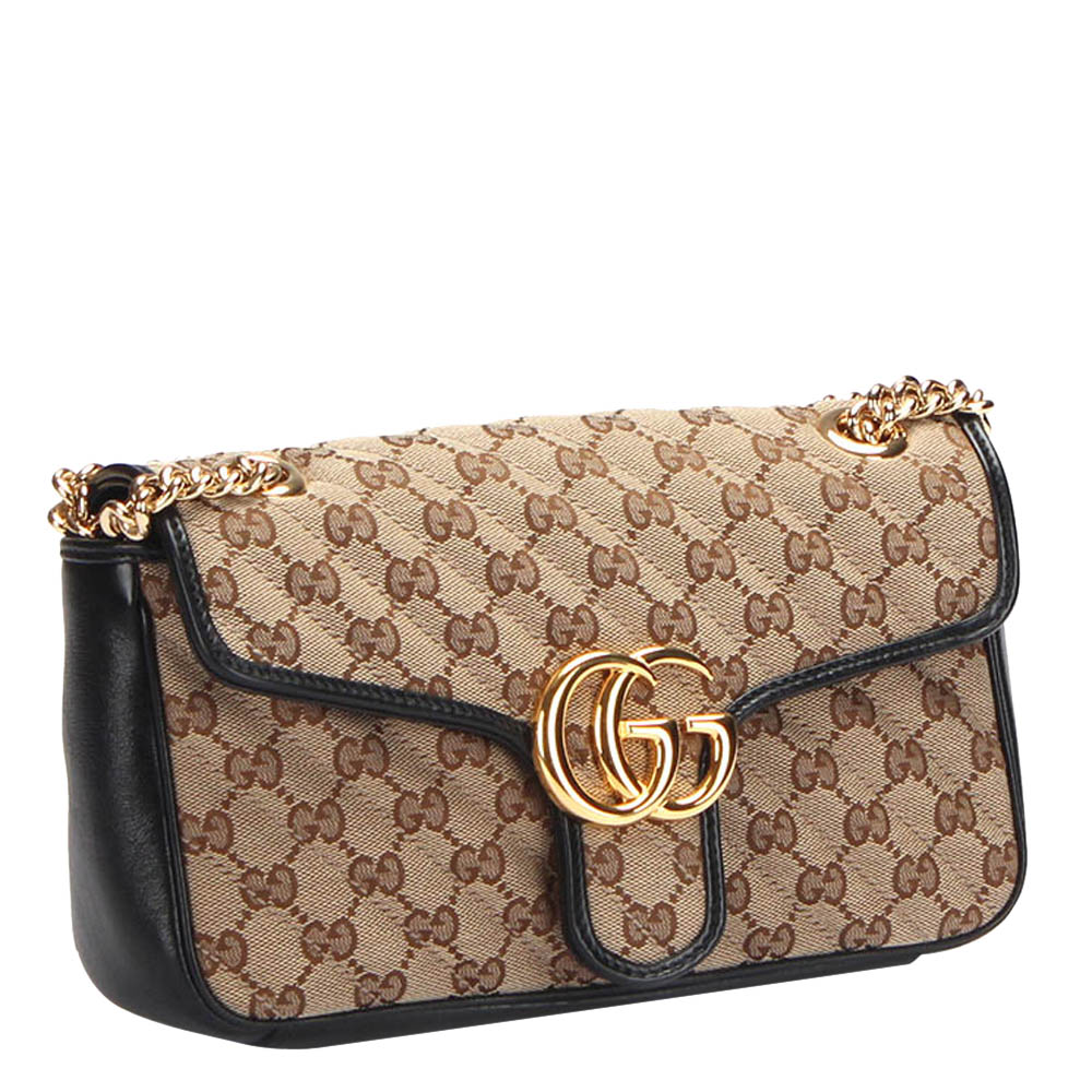 

Gucci Brown GG Marmont Canvas Small Shoulder Bag