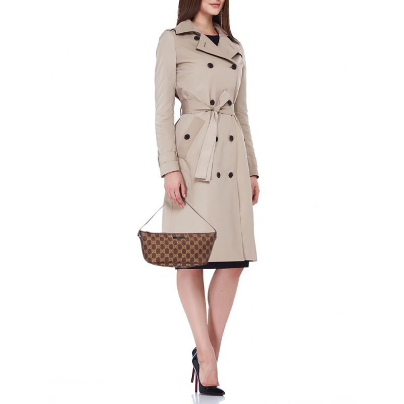 

Gucci Brown GG Canvas and Leather Boat Pochette Bag