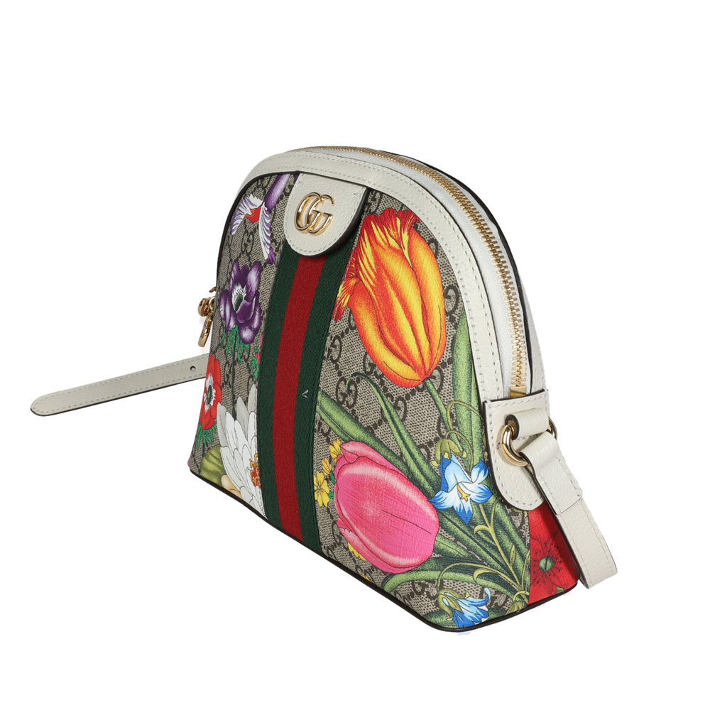 

Gucci Multicolor GG Supreme Canvas Flora Web Small Ophidia Dome Bag