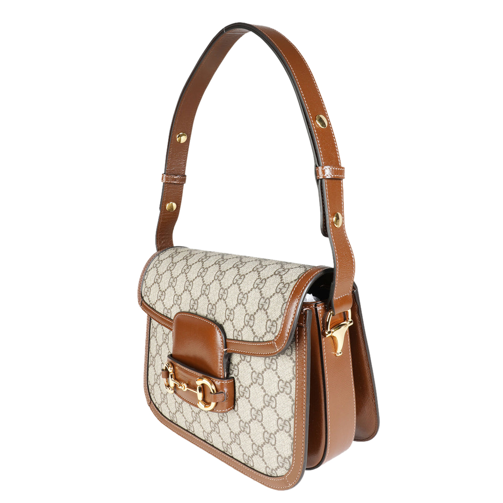 

Gucci Brown/Beige GG Supreme Canvas Horsebit 1955 Shoulder Bag