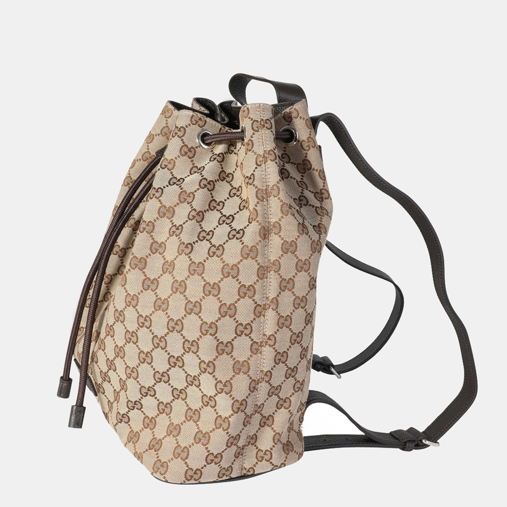 

Gucci Brown/Beige GG Canvas Drawstring Backpack