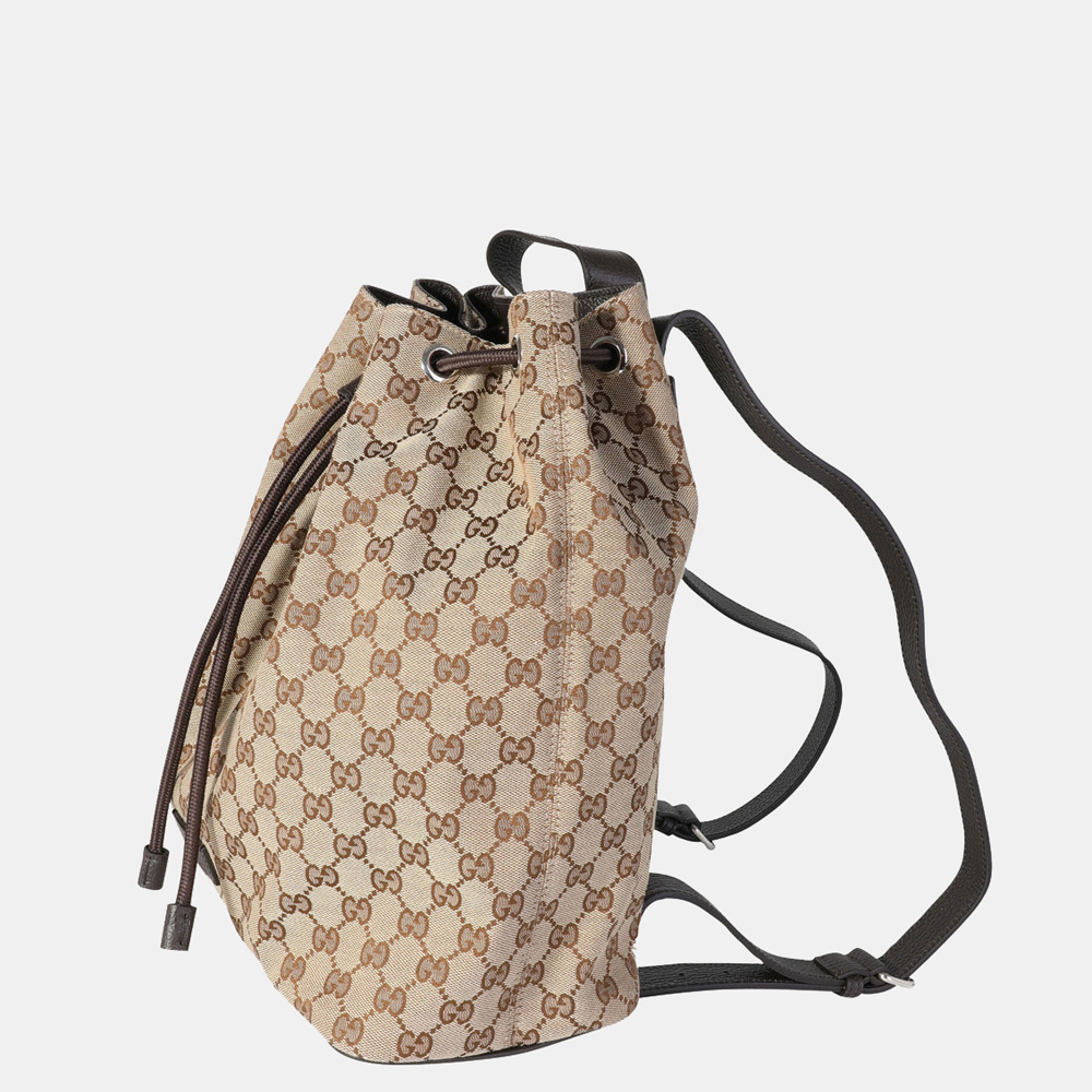 

Gucci Brown/Beige GG Canvas Drawstring Backpack