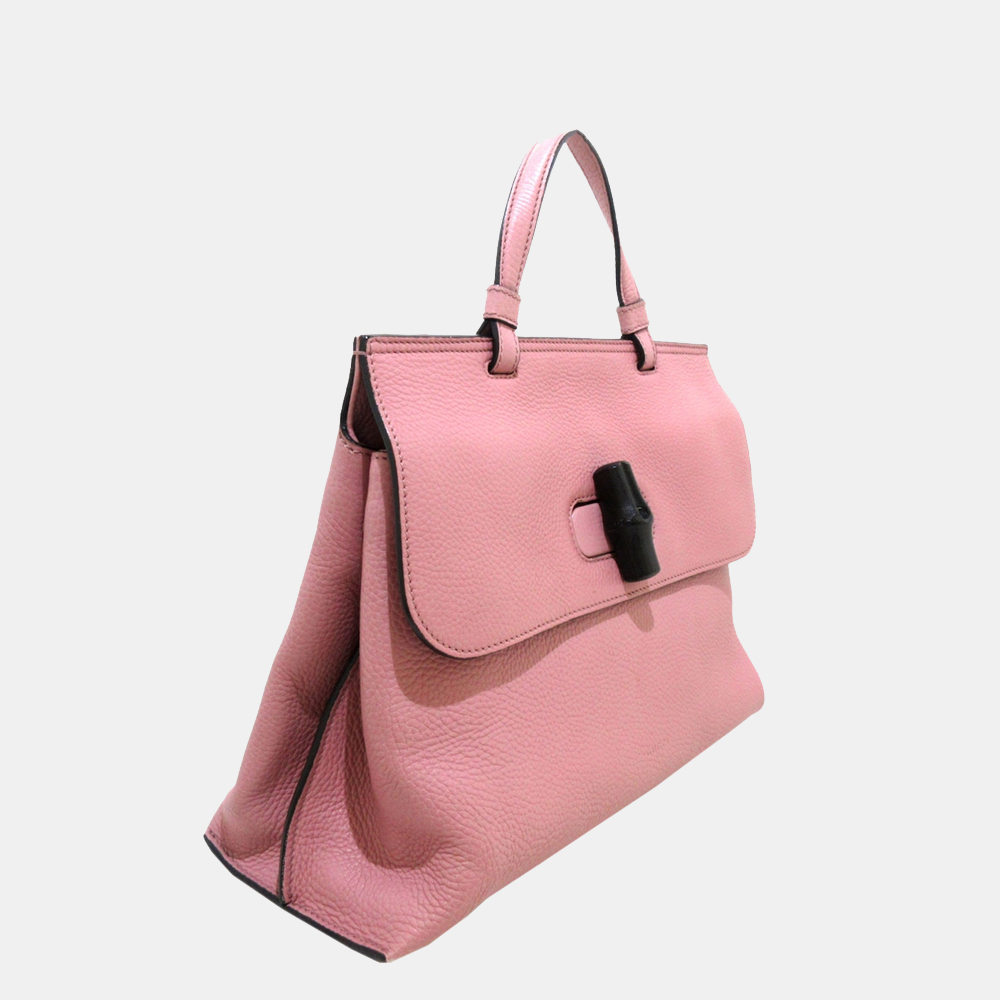 

Gucci Pink Bamboo Daily Leather Satchel