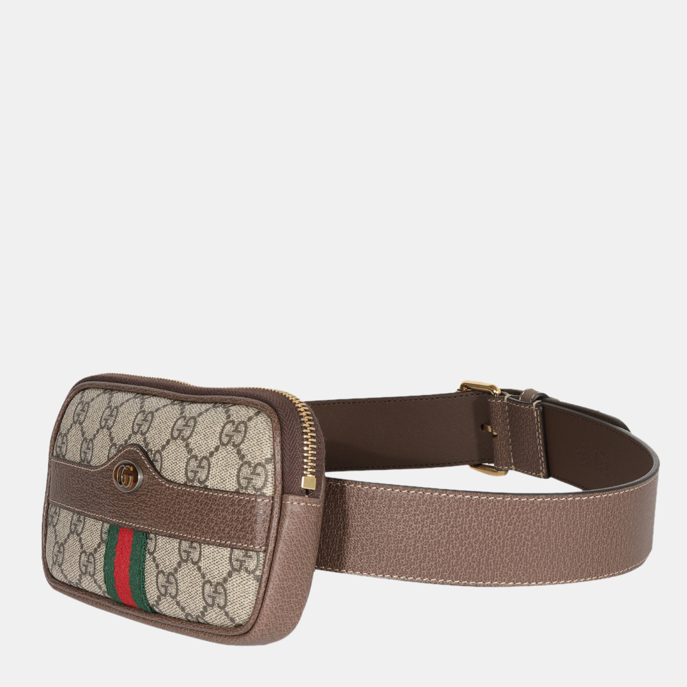 

Gucci Brown GG Supreme Canvas Web Small Ophidia Belt Bag