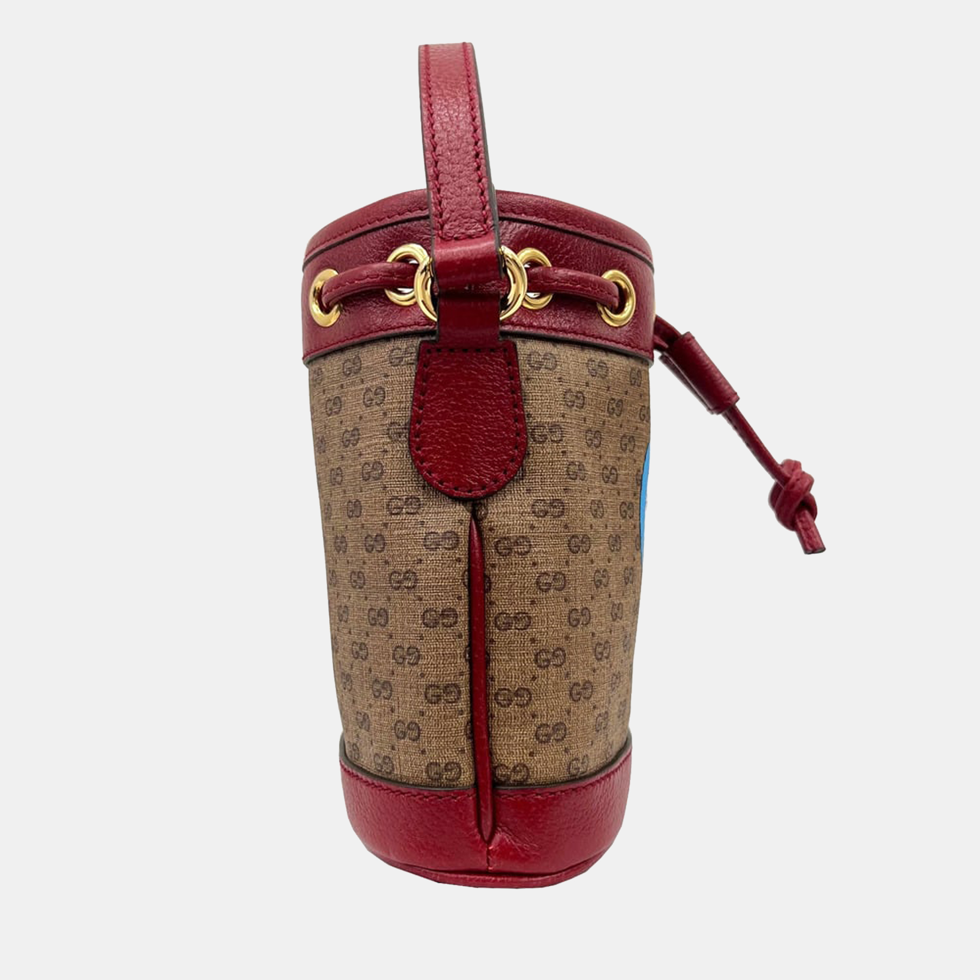 

Gucci X Doraemon Beige/Burgundy GG Supreme Canvas and Leather Bucket Bag