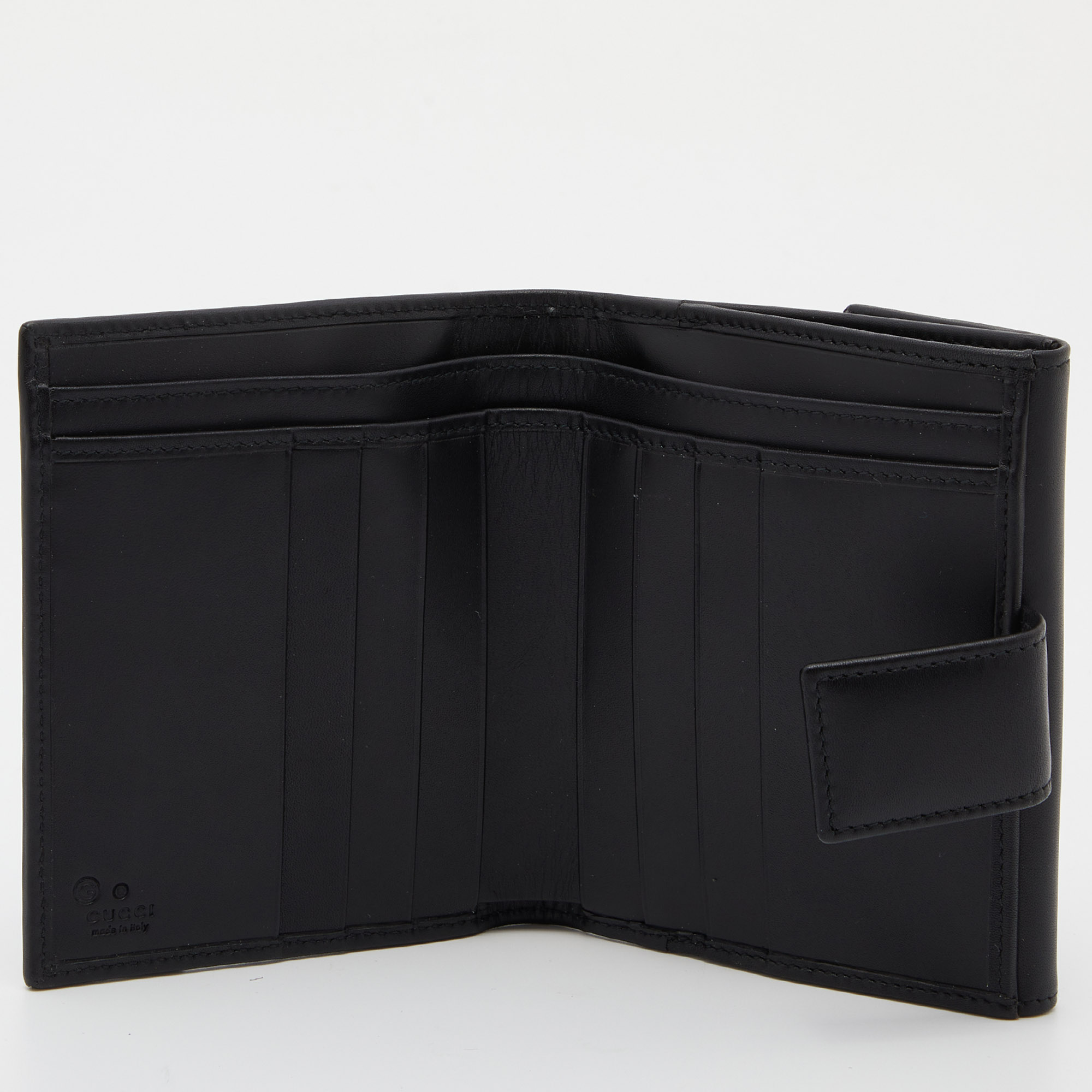 

Gucci Black Leather Trifold Wallet