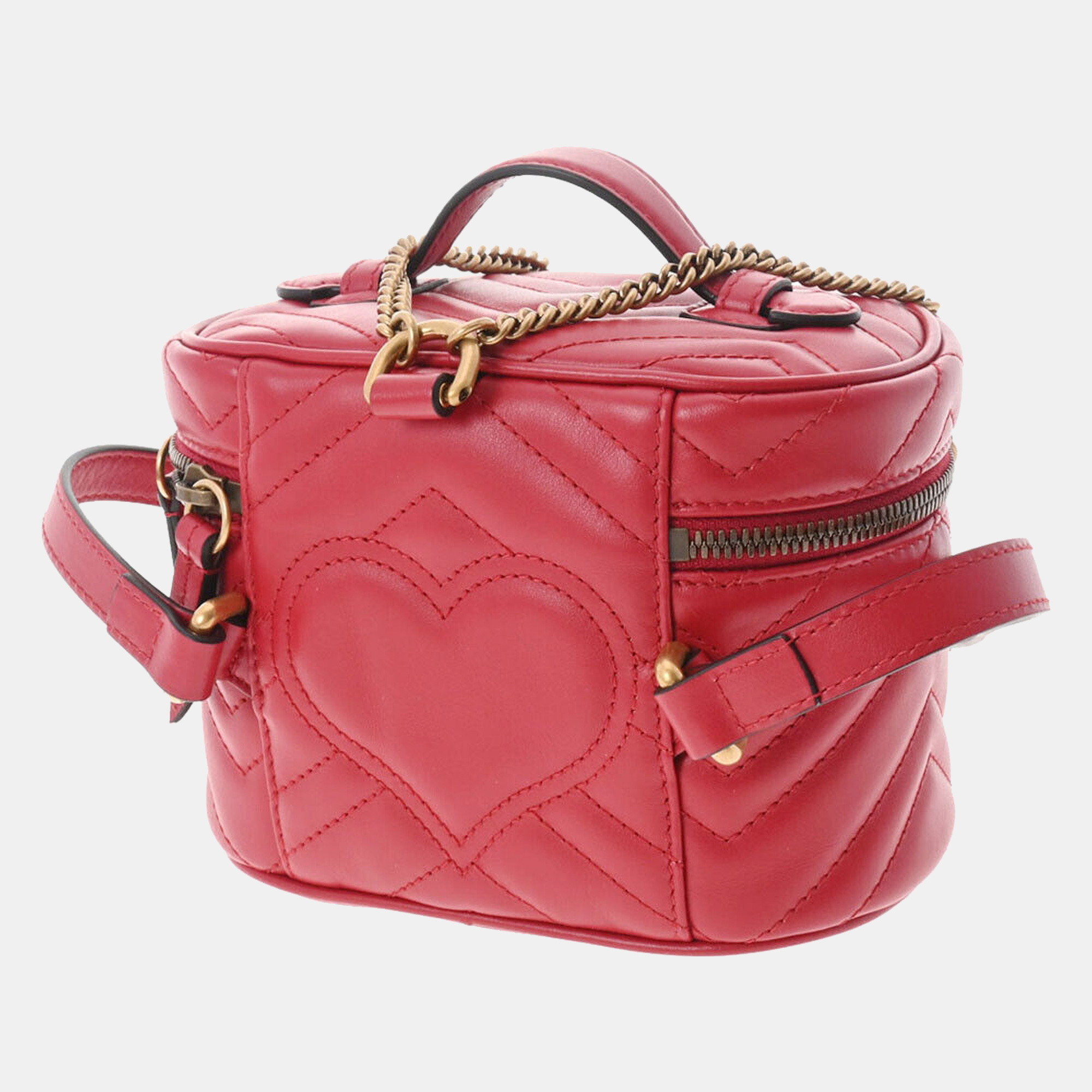 

Gucci Red Leather Round GG Marmont Backpack