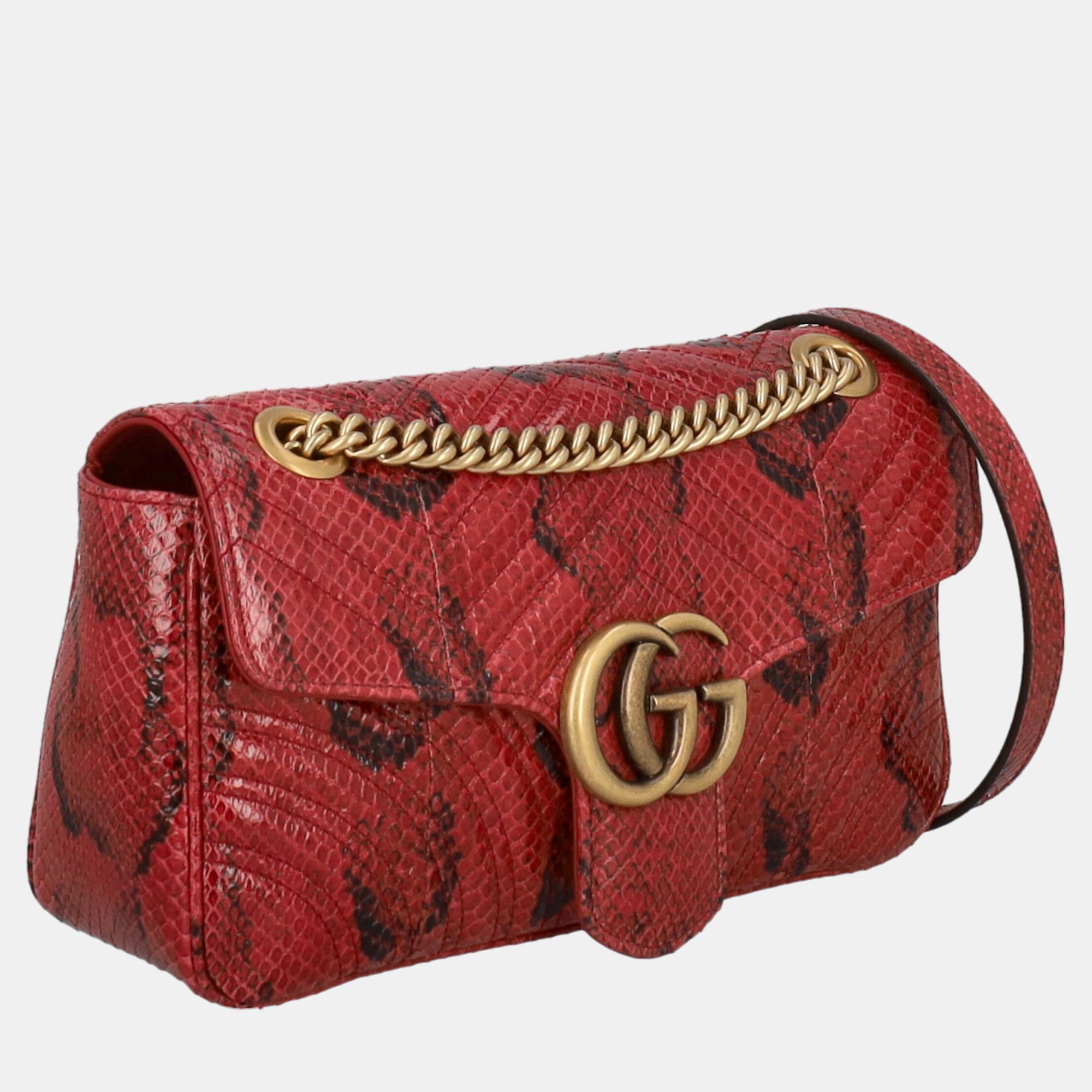 

Gucci Marmont Women's Leather Cross Body Bag - Red