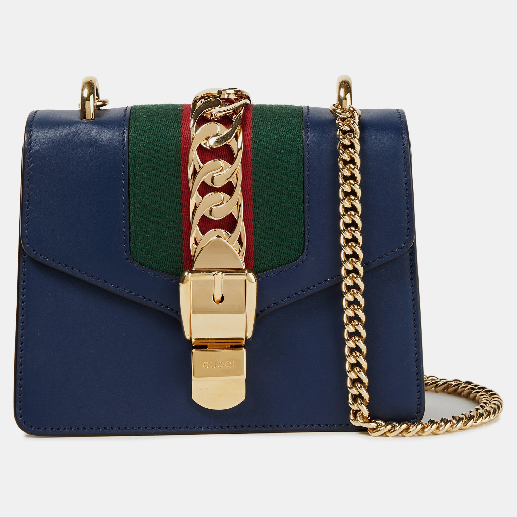 Pre Owned Gucci Calf Leather Crossbody Bag