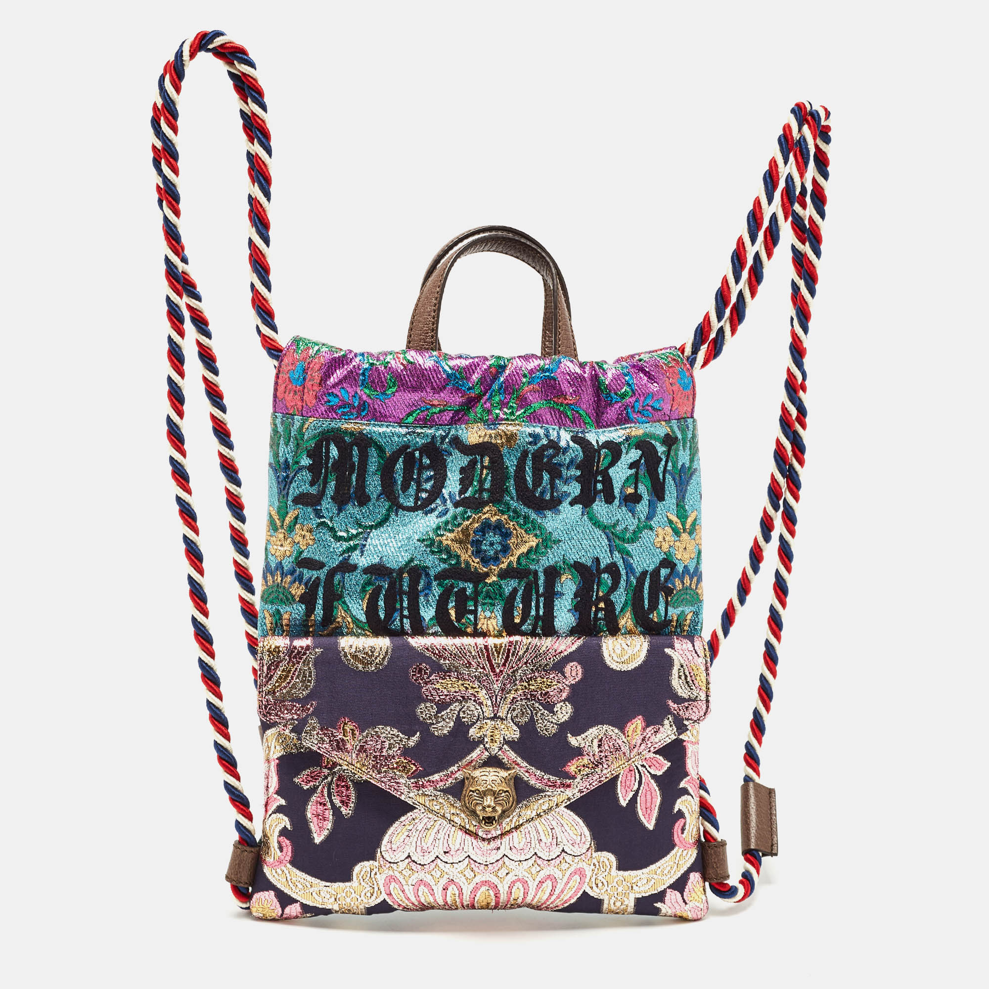 

Gucci Multicolor Brocade Fabric Modern Future Drawstring Backpack