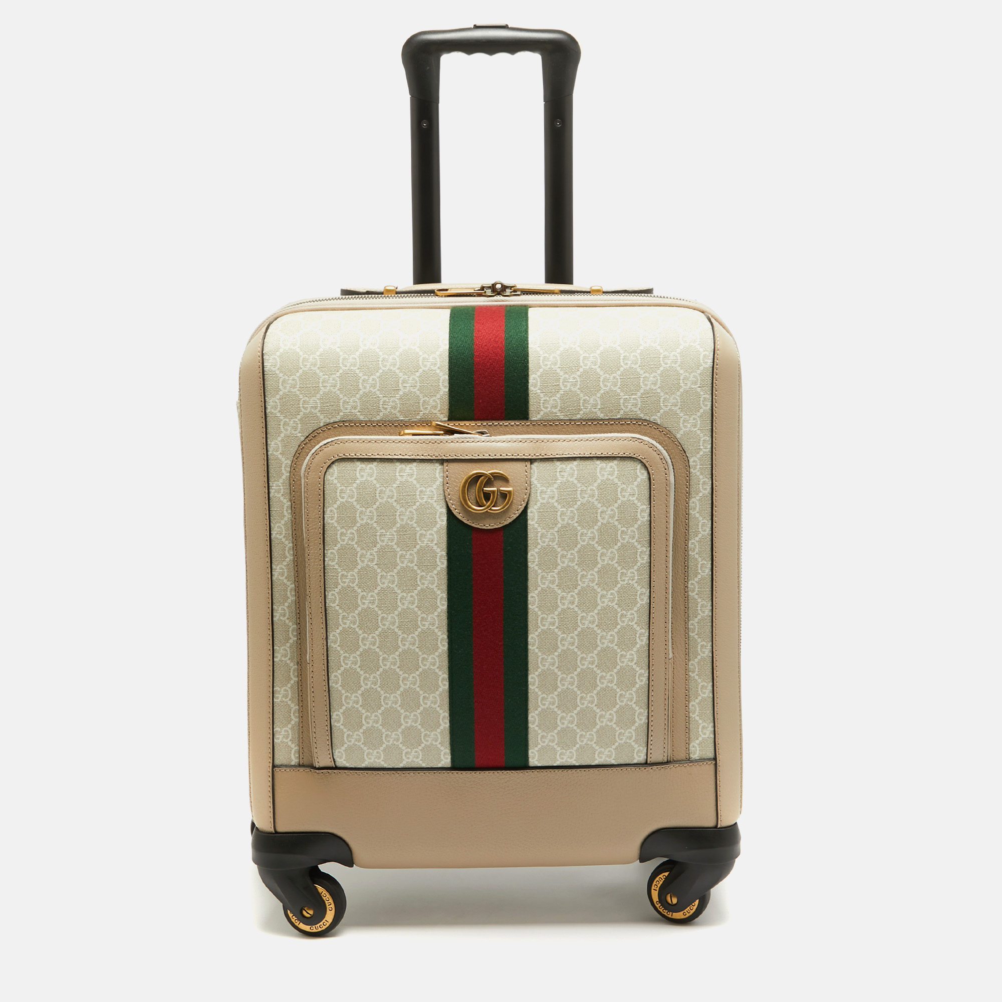 

Gucci Beige GG Supreme Canvas and Leather Small Savoy Cabin Trolley