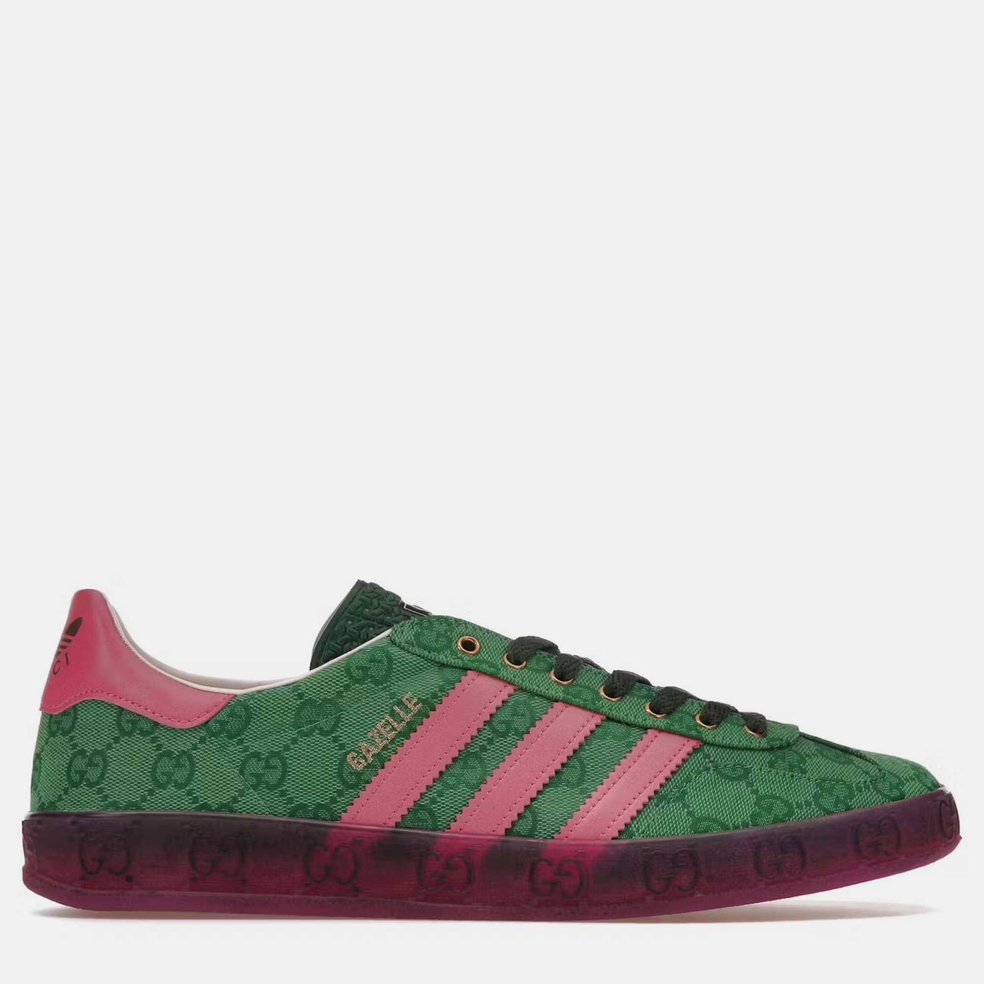 

Gucci X Adidas Green/Pink GG Monogram Leather Gazelle EU