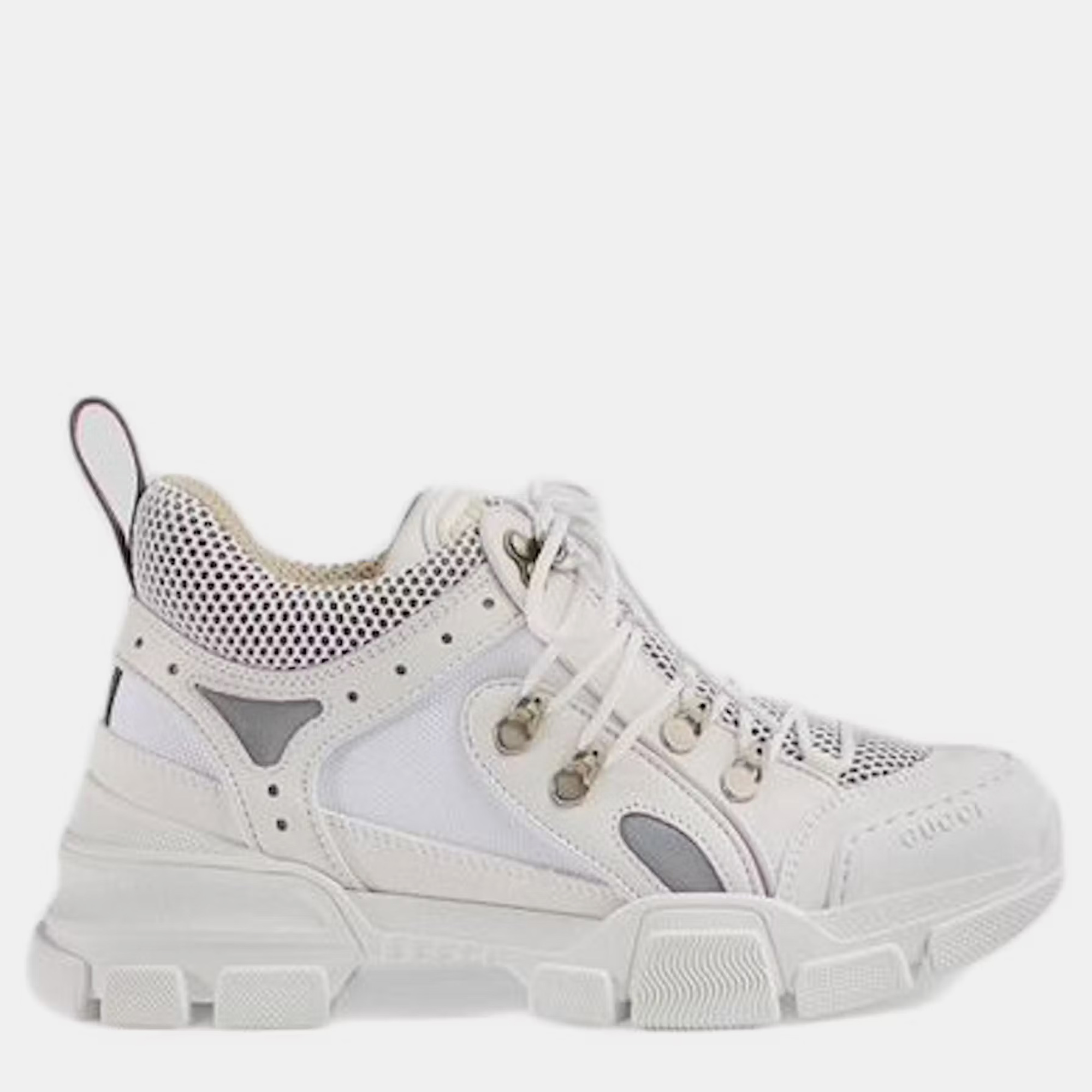 

Gucci White Mesh and Leather Flashtrek Sneaker EU