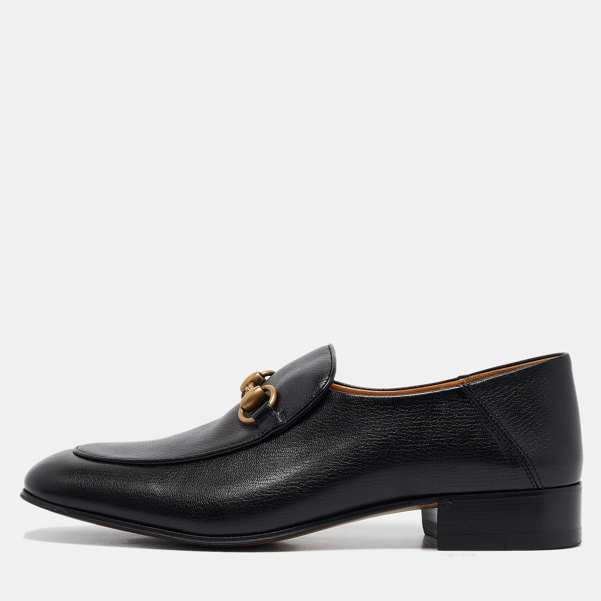 

Gucci Black Leather Horsebit Foldable Loafers Size