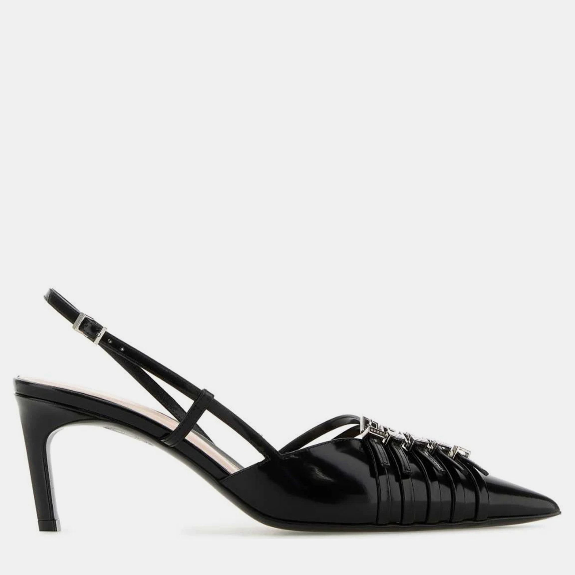 

Gucci Black Leather Kitten Slingback Pumps Pumps EU