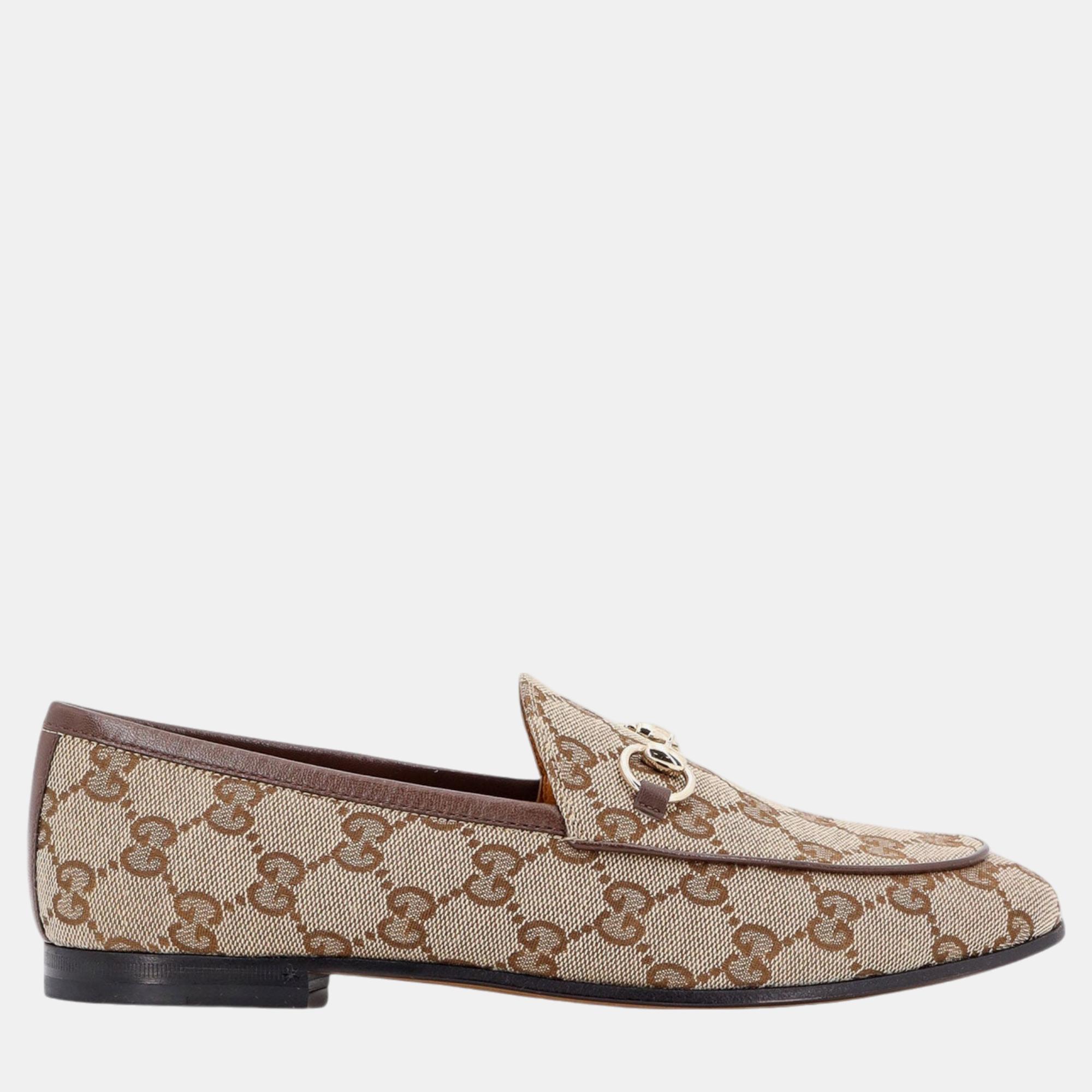 

Gucci Beige GG Jordaan Loafers