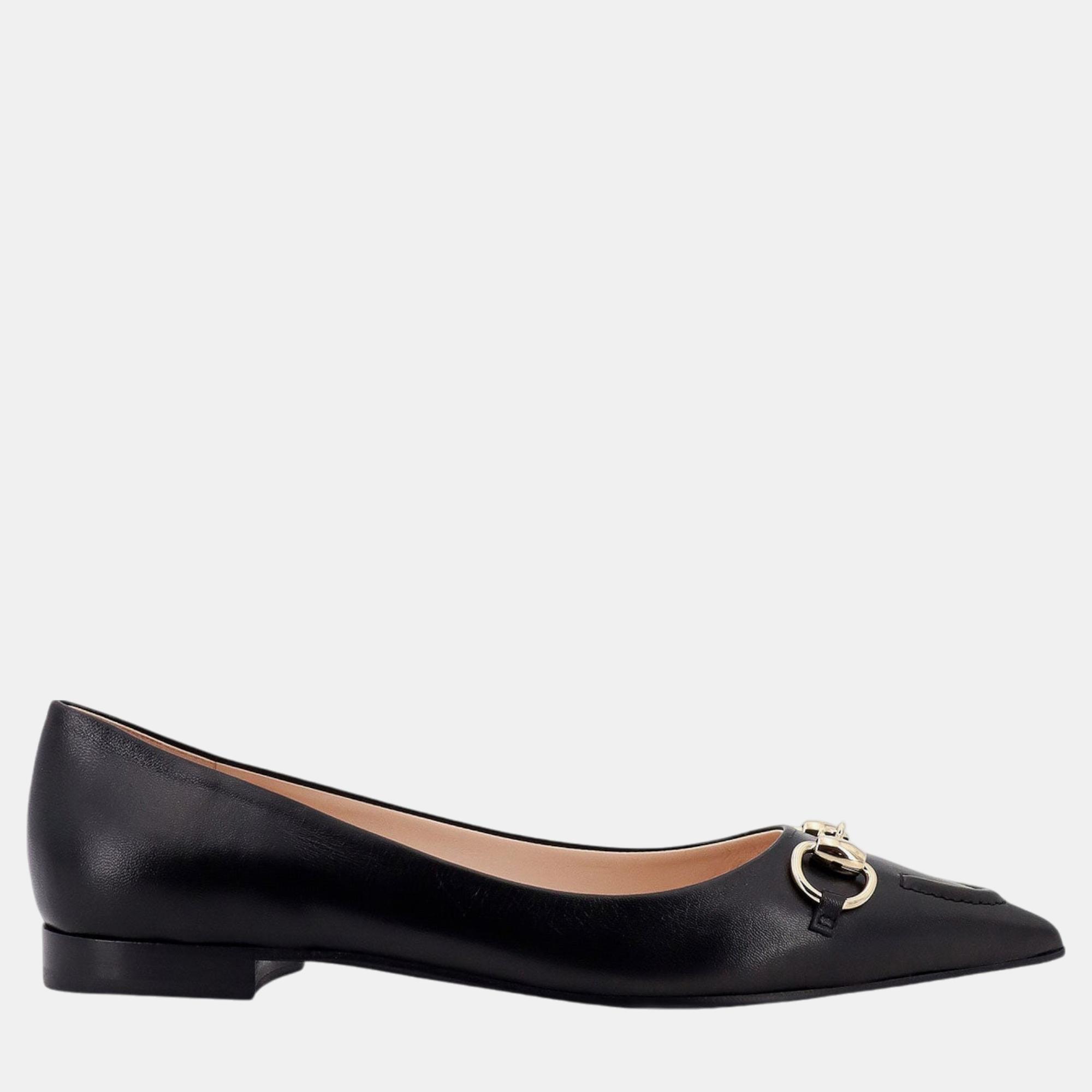 

Gucci Black Leather Ballerinas EU