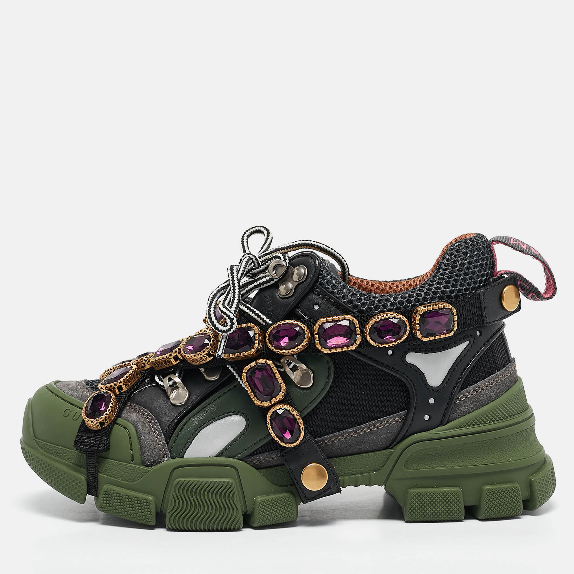 

Gucci Multilcolor Leather and Mesh Flashtrek Sneakers Size, Multicolor