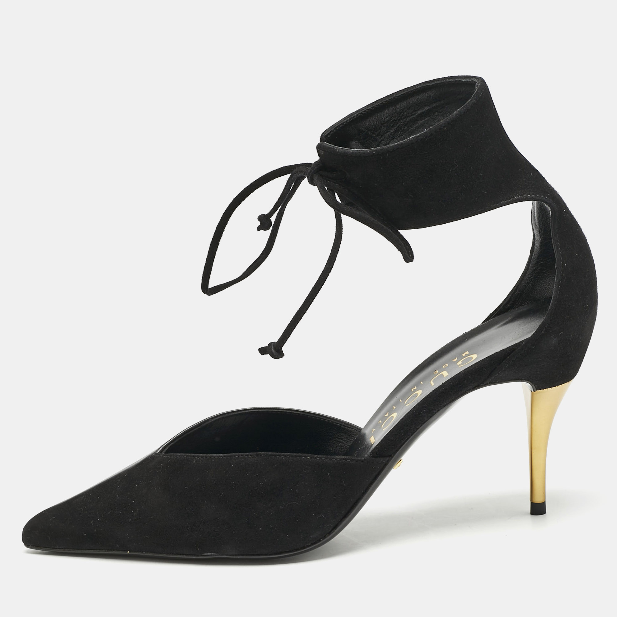 

Gucci Black Leather and Suede Mary Jane Pumps Size