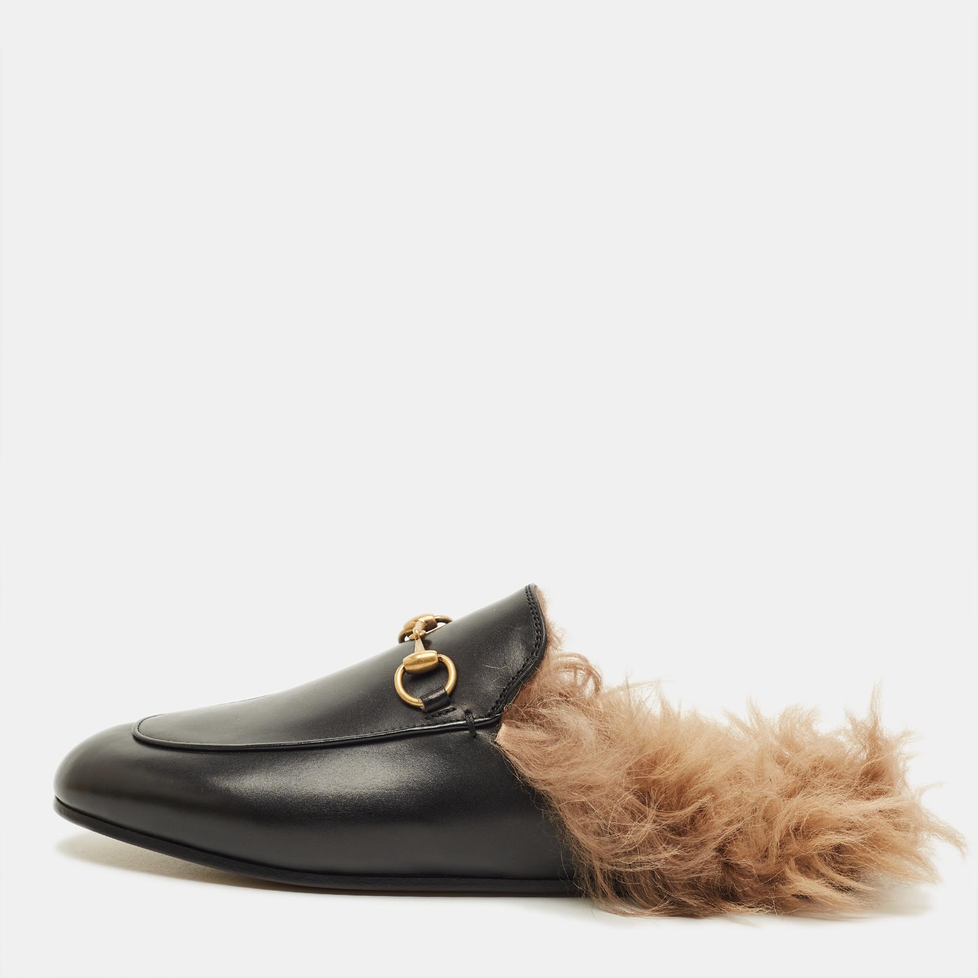 

Gucci Princetown Size  Black Fur and Leather Mules