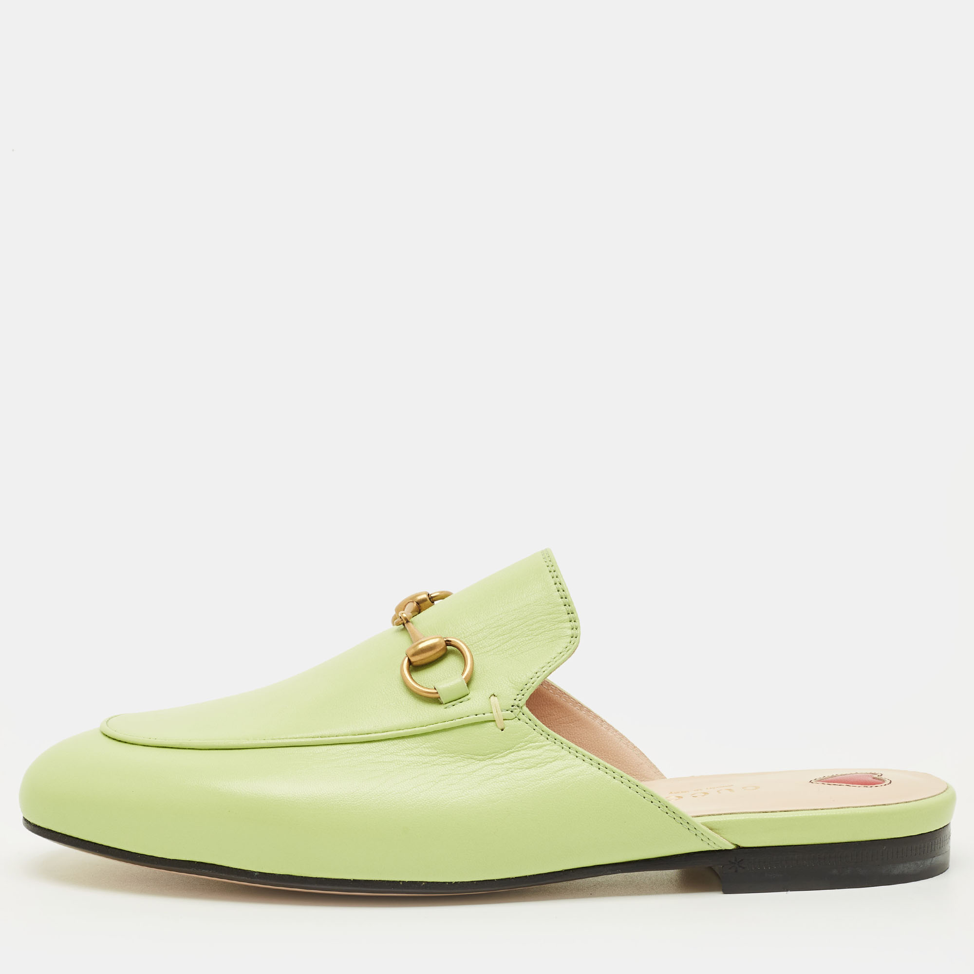 

Gucci Princetown Size  Green Leather Mules