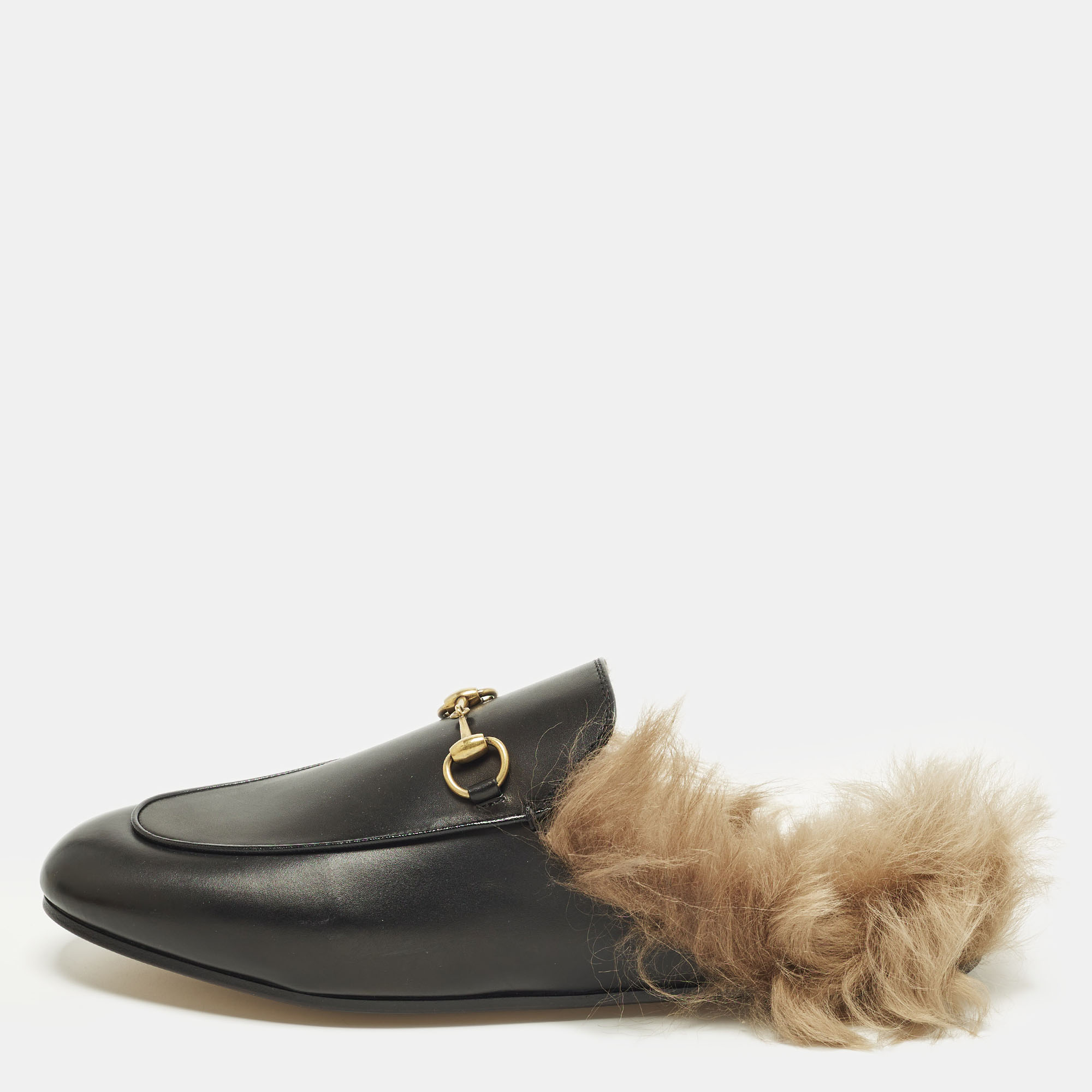 

Gucci Princetown Size  Black Fur and Leather Mules