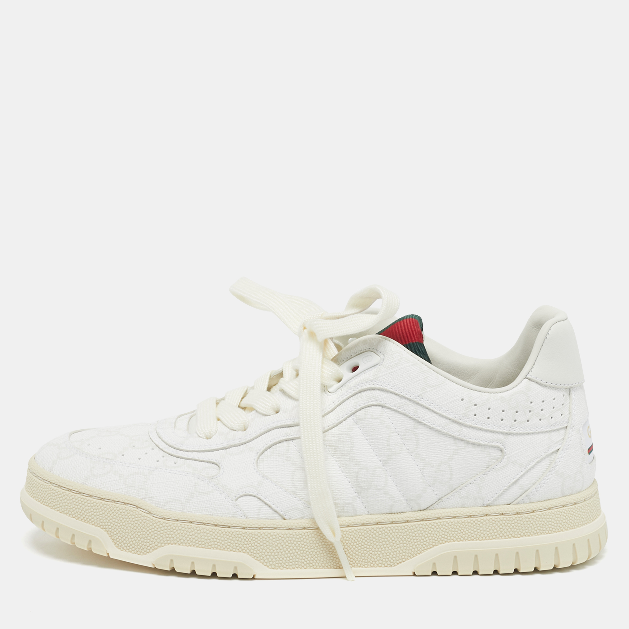 

Gucci Re-Web Size  White GG Coated Fabric Low Top Sneakers