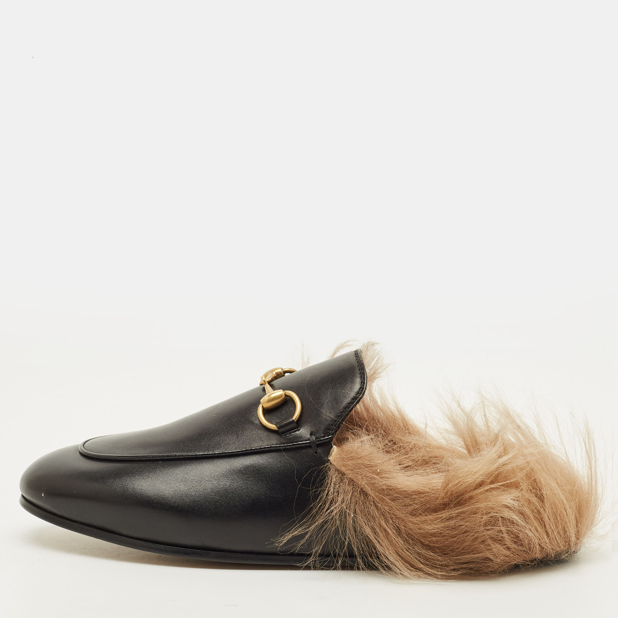 

Gucci Princetown Size  Black Leather and Fur Mules