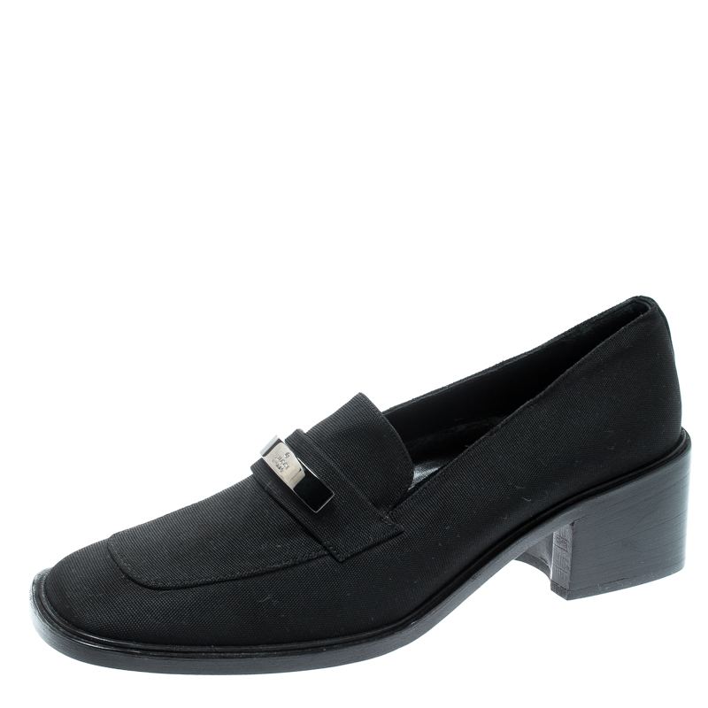 black canvas loafers