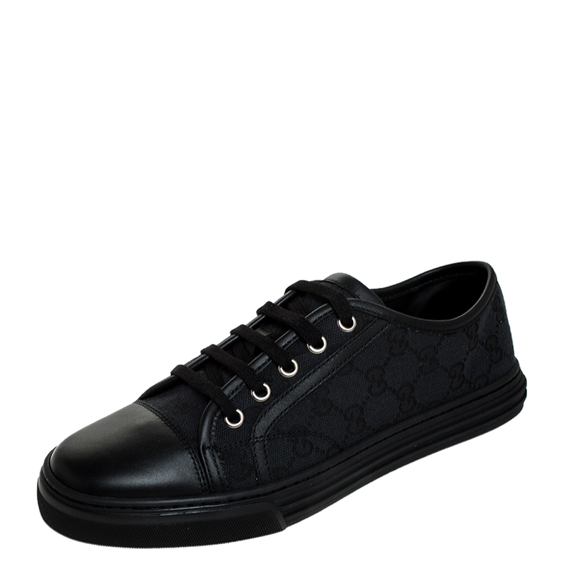 Canvas sneakers with leather details | GIORGIO ARMANI Man