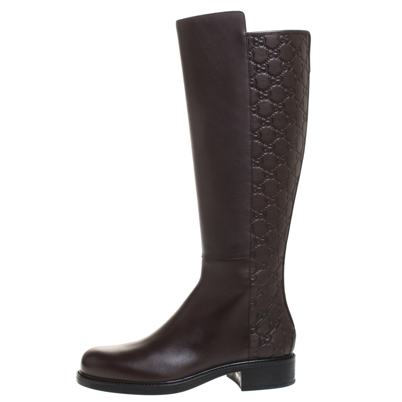 

Gucci Brown Guccissima Leather Knee Length Boots Size