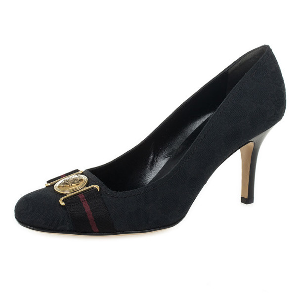 Pre Owned Gucci Black Guccissima Web Detail Hysteria Pumps Size 41