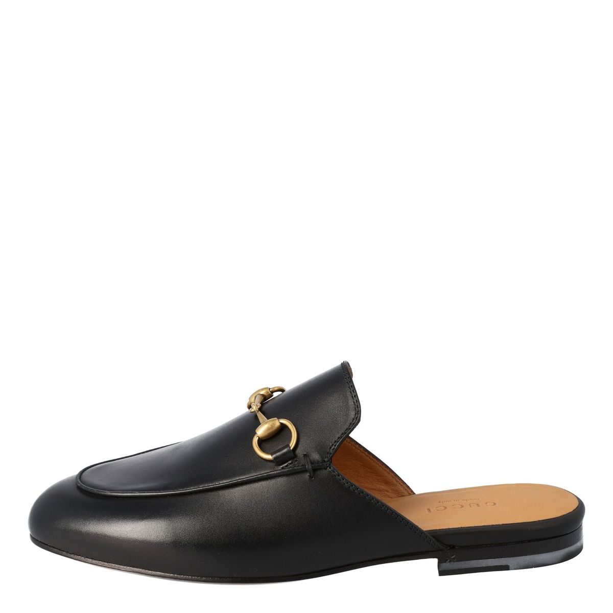 

Gucci Black Leather Princetown Horsebit Mules Size