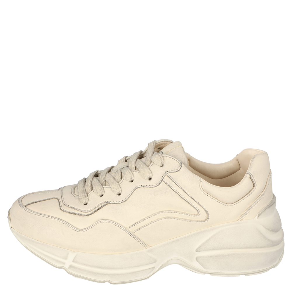 

Gucci Beige Leather Rhyton Sneakers Size