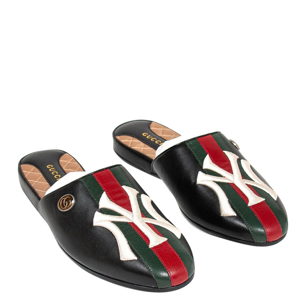 

Gucci Multicolor NY Yankees Leather Flamel Mules Size