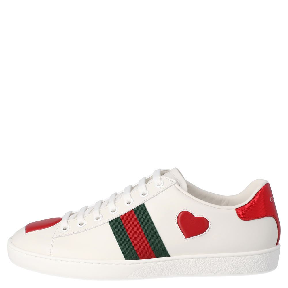 

Gucci Ace Embroidered Heart Sneaker Size, White
